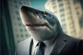 Shark business man, stock market, financial investments, Generative Ai