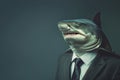 Shark in a Business Suit, Animal Businessman, Generative AI Illustration Royalty Free Stock Photo