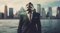 shark businessman in a suit.. Generative AI
