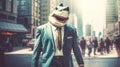 shark businessman in a suit. Generative AI