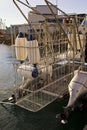 Shark cage diving boat with cage