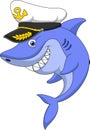 Shark captain cartoon Royalty Free Stock Photo