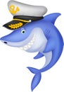 Shark captain cartoon Royalty Free Stock Photo