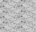 Shark cartoon pattern seamless. Sea predator background. Big fish monster texture. Baby fabric ornament Royalty Free Stock Photo