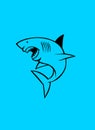 Shark design in blue background Royalty Free Stock Photo
