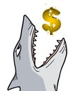 Shark dollar Royalty Free Stock Photo