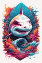 Shark Dreamscape A Mesmerizing Journey Through Psychedelic Vectors