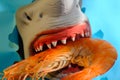 Shark Eating Shrimp Royalty Free Stock Photo