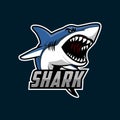 Shark esport gaming mascot logo template. Shark mascot logo.