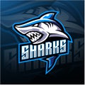 Shark esport mascot logo design