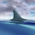 Shark fin above water Royalty Free Stock Photo
