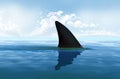 Shark fin above water Royalty Free Stock Photo