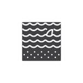 Shark fin above water vector icon