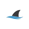 Shark fin logo template vector icon illustration Royalty Free Stock Photo