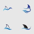 Shark fin logo template vector icon illustration design Royalty Free Stock Photo