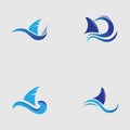 Shark fin logo template vector icon illustration design Royalty Free Stock Photo