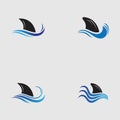 Shark fin logo template vector icon illustration design Royalty Free Stock Photo