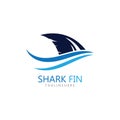 Shark fin logo template vector icon illustration design. Royalty Free Stock Photo