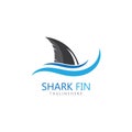 Shark fin logo template vector icon illustration design. Royalty Free Stock Photo