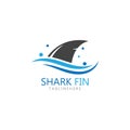 Shark fin logo template vector icon illustration design. Royalty Free Stock Photo