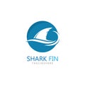 Shark fin logo template vector icon illustration design. Royalty Free Stock Photo