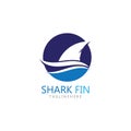 Shark fin logo template vector icon illustration design. Royalty Free Stock Photo