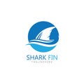 Shark fin logo template vector icon illustration design. Royalty Free Stock Photo