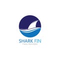 Shark fin logo template vector icon illustration design. Royalty Free Stock Photo