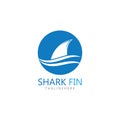 Shark fin logo template vector icon illustration design. Royalty Free Stock Photo