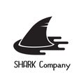 Shark fin silhouette fish icon