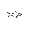 Shark fish line icon