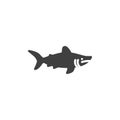 Shark fish line icon