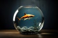 shark in goldfish bowl AI generated