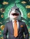 Cryptocurrency Shark Investor Concept AI Generative Royalty Free Stock Photo