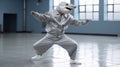 Shark Hip Hop Dancing In Comical Metallic Clothing