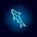 shark icon. Detailed set of sea foods illustrations in neon style. Signs and symbols can be used for web, logo, mobile app, UI, UX Royalty Free Stock Photo
