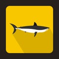 Shark icon, flat style Royalty Free Stock Photo