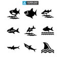 Shark icon or logo isolated sign symbol vector illustration Royalty Free Stock Photo