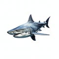 Shark isolated on white background, created with generative AI Royalty Free Stock Photo