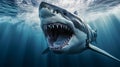 Shark With Its Mouth Open in the Water Royalty Free Stock Photo