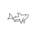 Shark line editable pixel perfect icon on white background.