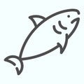 Shark line icon. Sea predator illustration isolated on white. Shark logo outline style design, designed for web and app Royalty Free Stock Photo