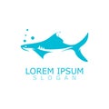 Shark Logo animal sea design icon vector silhouette template Royalty Free Stock Photo