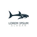 Shark Logo animal sea design icon vector silhouette template Royalty Free Stock Photo
