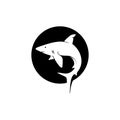 Shark Logo Template and design vector fish wild sea animal Royalty Free Stock Photo