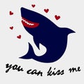 The shark is in love and wants to kiss Royalty Free Stock Photo