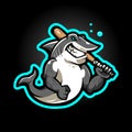 Shark Mascot Logo Design Illustration