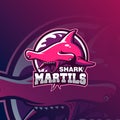 Shark mascot logo vector illustration Royalty Free Stock Photo