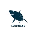 Shark minimalist silhouette logo design. Shark silhouette vector illustration with white background Royalty Free Stock Photo