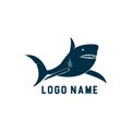 Shark minimalist silhouette logo design. Shark silhouette vector illustration with white background Royalty Free Stock Photo